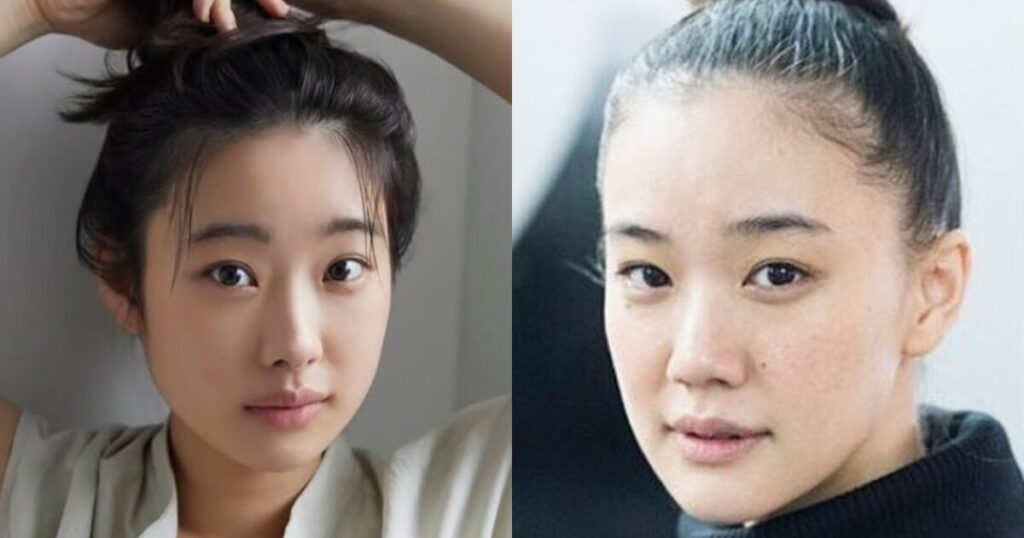 お団子ヘアの倉沢杏菜と蒼井優
